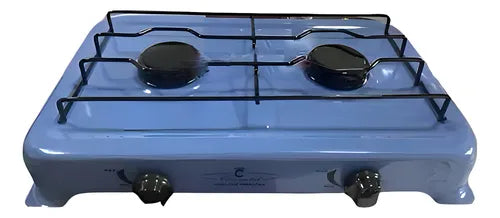 Anafe 2 hornallas a gas envasado garrafa Conometal 2 Hornallas celeste