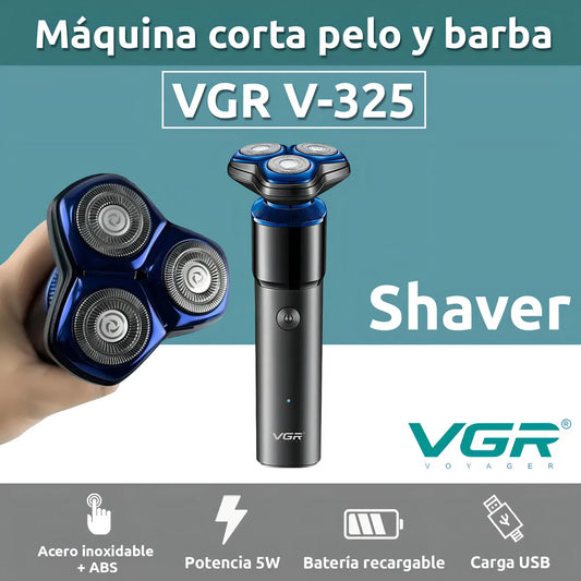 Afeitadora Eléctrica Hombre Shaver Vgr V-325 Recargable Color Negro y azul